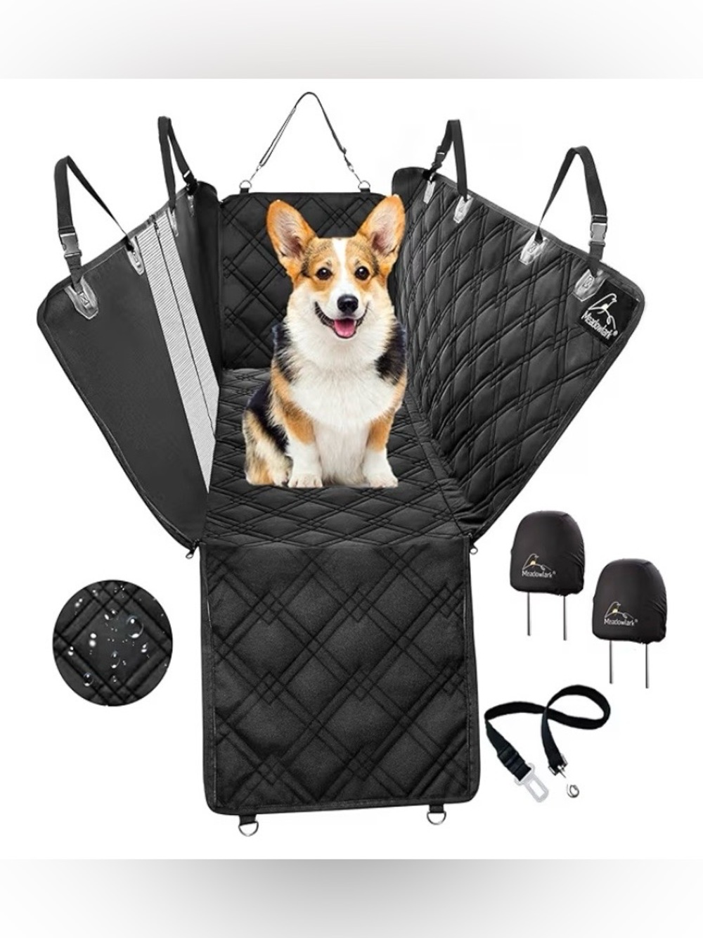 Meadowlark Dog Car Seat Cover with Mesh Window,for Cars Trucks  (54" W x 58" L)